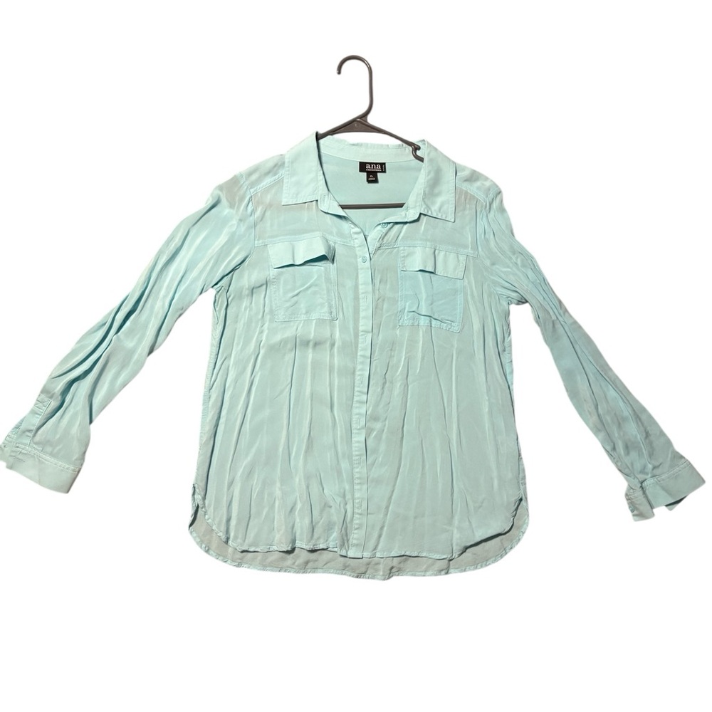 a.n.a Soft Aqua Button-Down Shirt